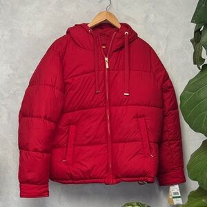 Michael Kors Cherry Red Quilted Jacket